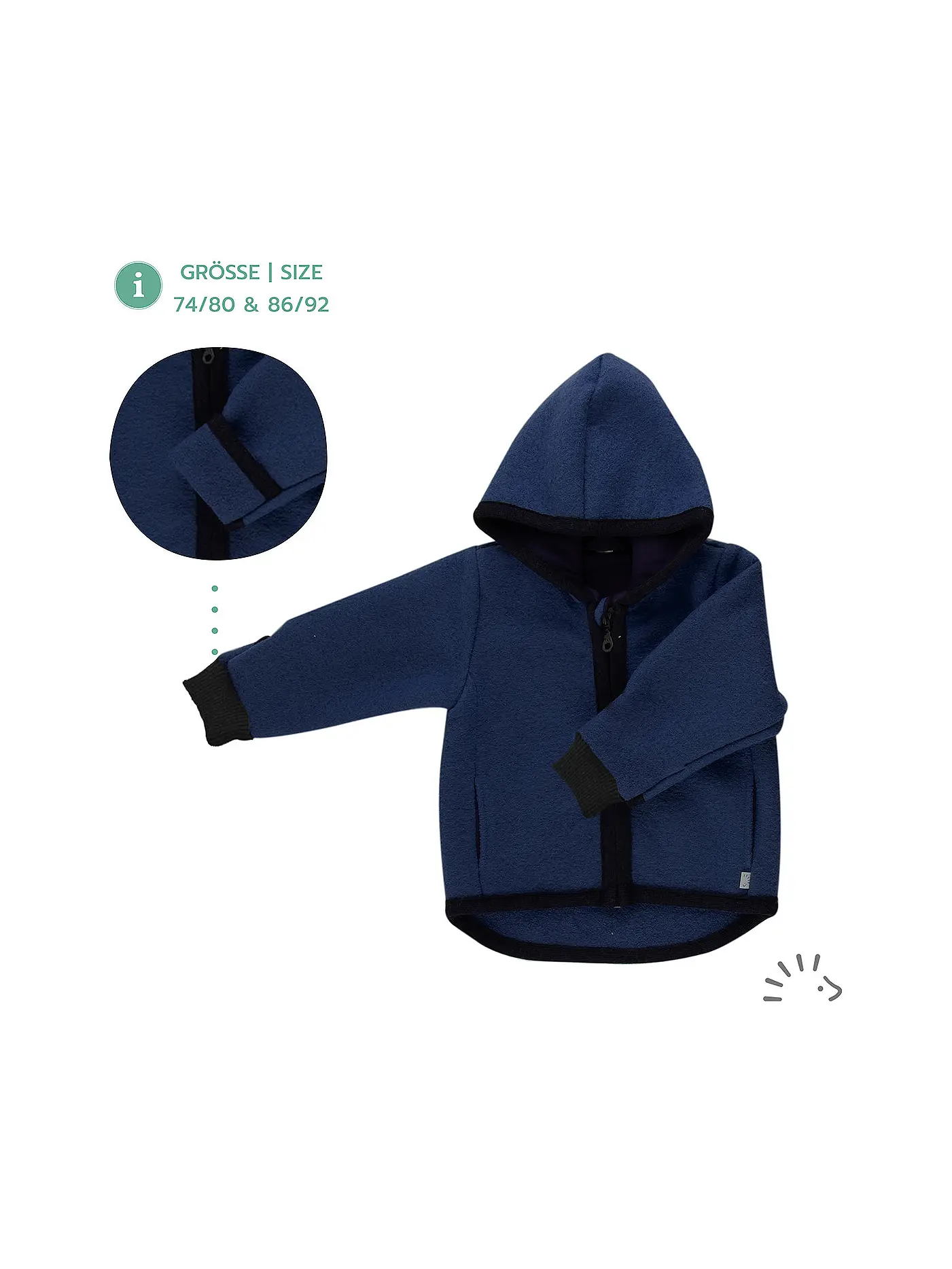 POPOLINI | Baby Wollwalk Jacke | 